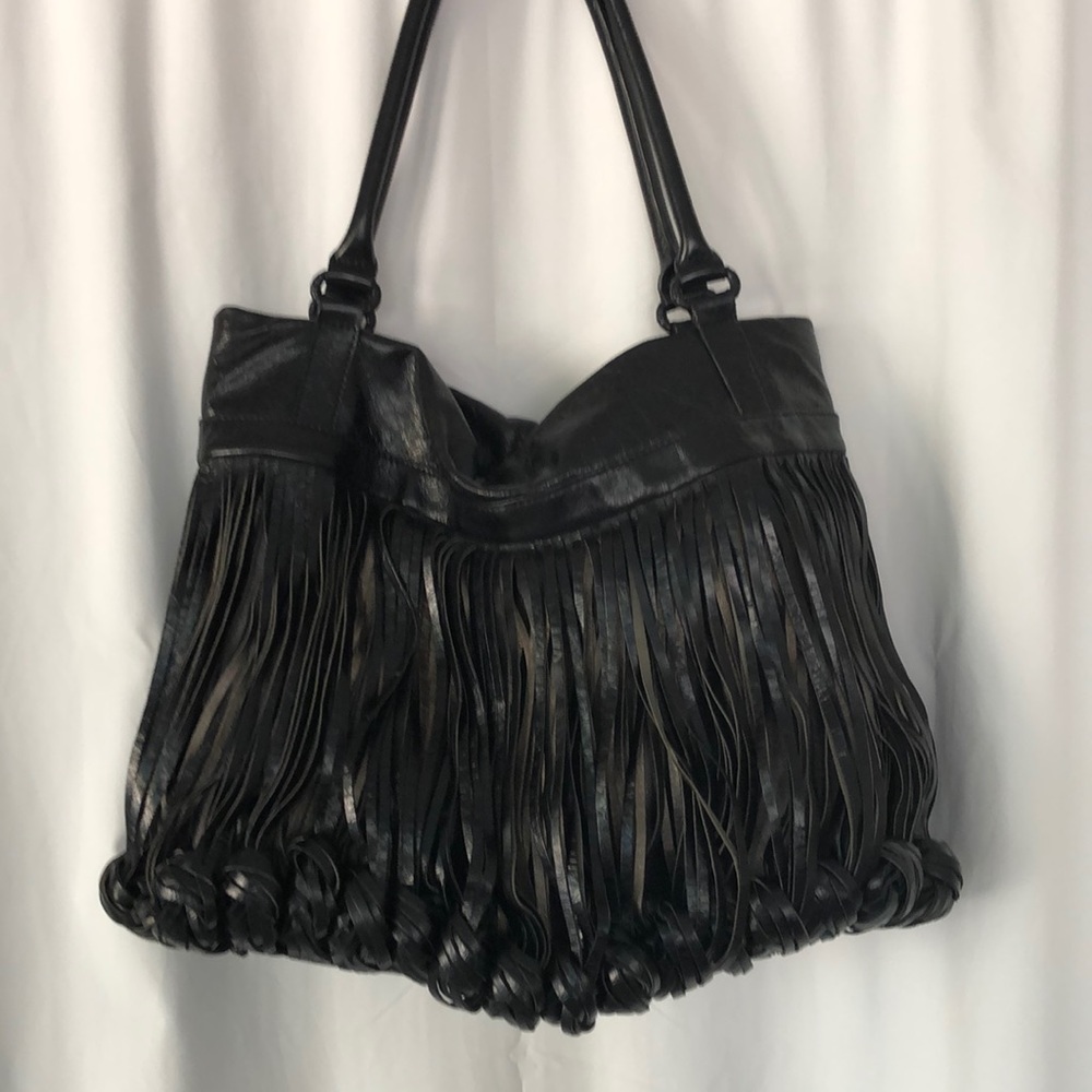 Katherine Kwei black & bronze hand bag